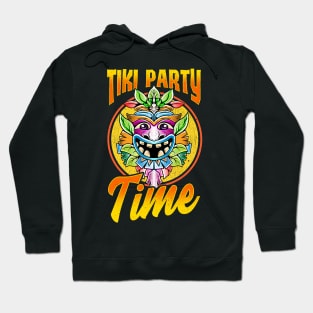 Tiki Party Time Island Luau Themed Cute Tiki Head Hoodie